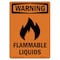 Signmission OSHA Warning Sign, 18" Height, Rigid Plastic, OSHA-GHS Flammable Liquids, Portrait OS-WS-P-1218-V-13744 - alternate 1